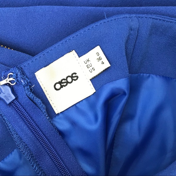 Topshop Royal Blue Strapless Jumpsuit Size 4 - Picture 3 of 7